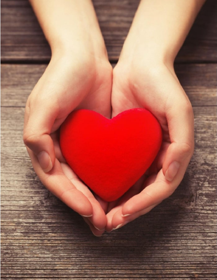hands holding a heart
